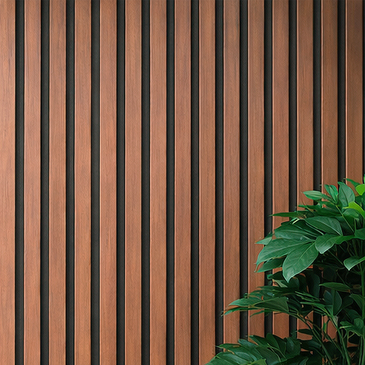 Panel Decorativo WPC Pared Caoba Cobre Intenso 290x16cm WPC-019