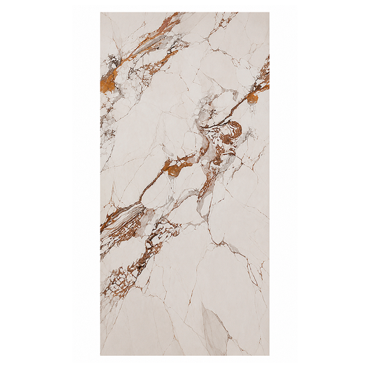 Plancha PVC Mármol Blanco Vetas Cobre 122x244cm 3mm UV-007
