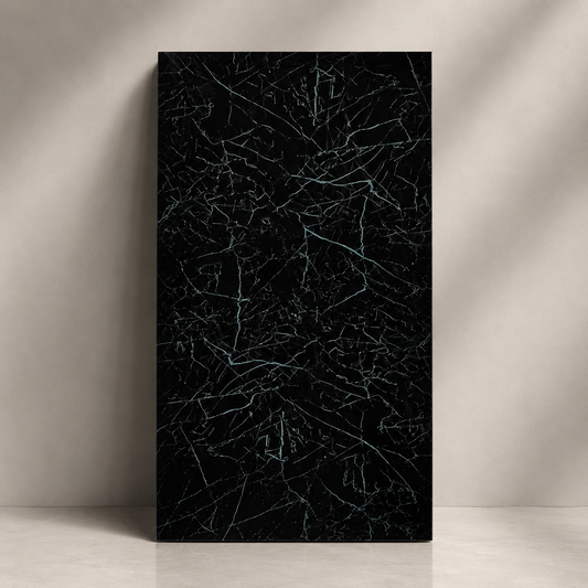 Plancha PVC Mármol Negro Marquina 122x244cm 3mm UV-001