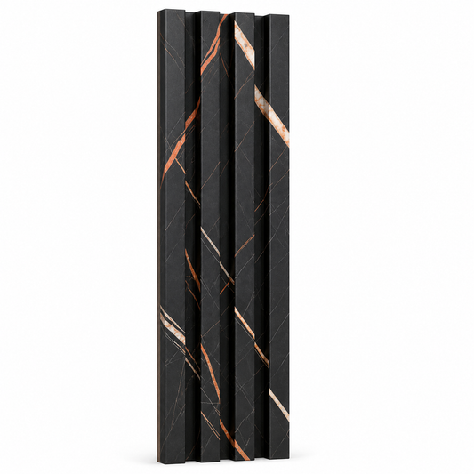 Panel Decorativo WPC Mármol Negro Dorado 290x16cm WPC-004