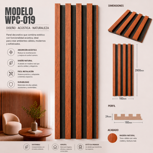 Wall Panel WPC Modelo WPC-019