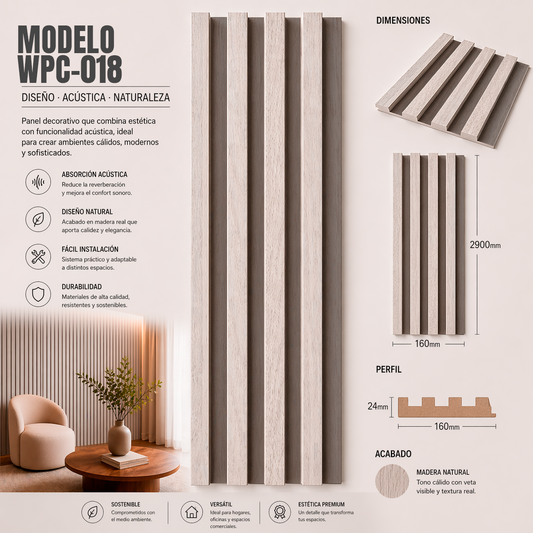 Wall Panel WPC Modelo WPC-018