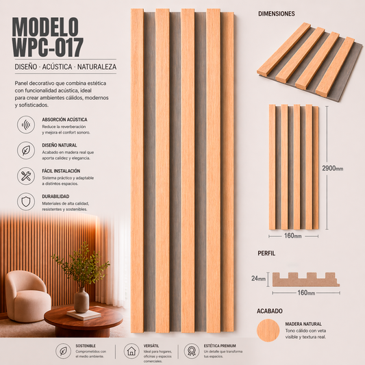 Wall Panel WPC Modelo WPC-017