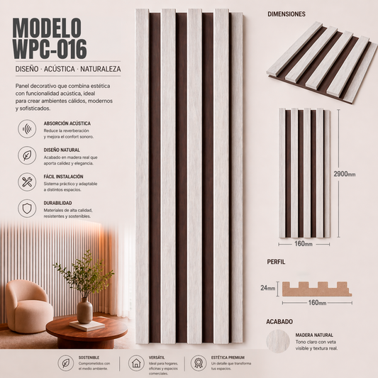 Wall Panel WPC Modelo WPC-016