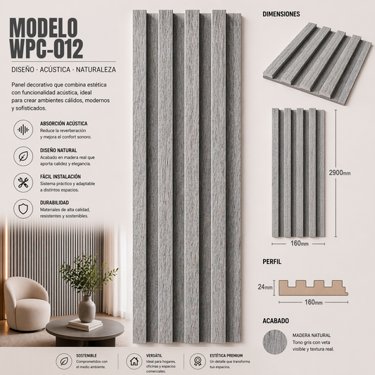 Wall Panel WPC Modelo WPC-012