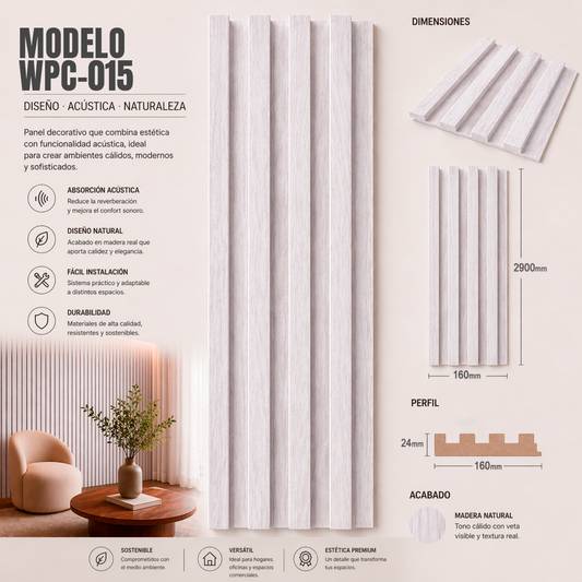 Wall Panel WPC Modelo WPC-015