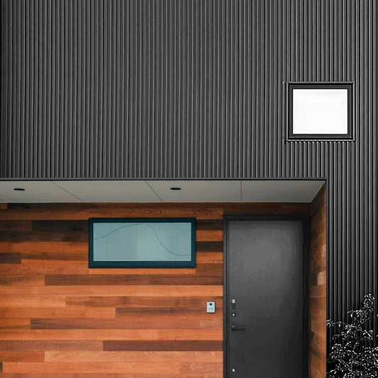 Siding Metálico Exterior Premium Color Negro Brillante - Revestimiento de Fachada de Alta Durabilidad