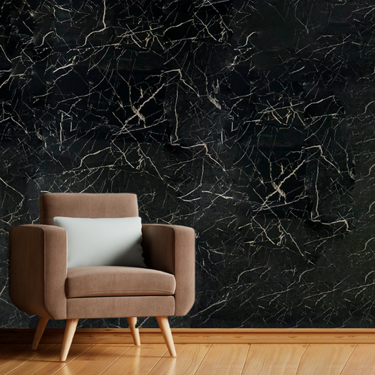 Plancha PVC Mármol Negro Marquina 122x244cm 3mm UV-001