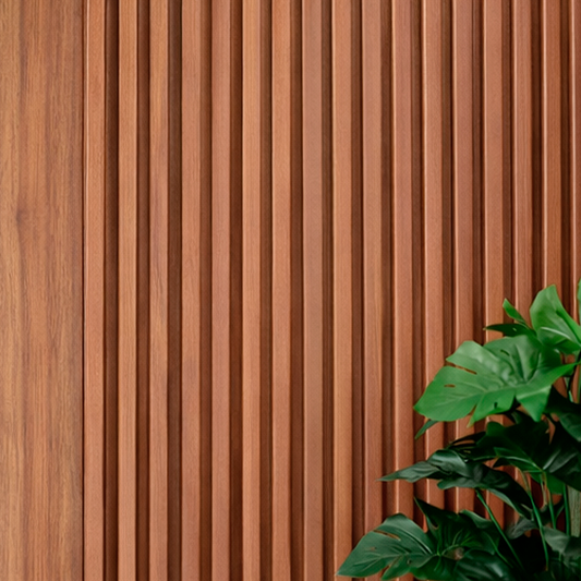 Panel Decorativo WPC Pared Caoba Cálida 290x16cm WPC-011