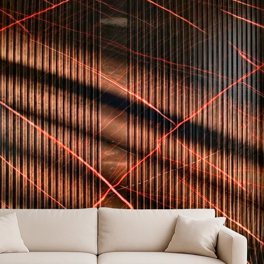 Plancha PVC Cobre Ranurado Textura 122x244cm 3mm UV-011
