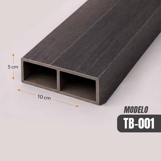 Separador Ambientes WPC Negro Mate 10x5cm x3m TB-001