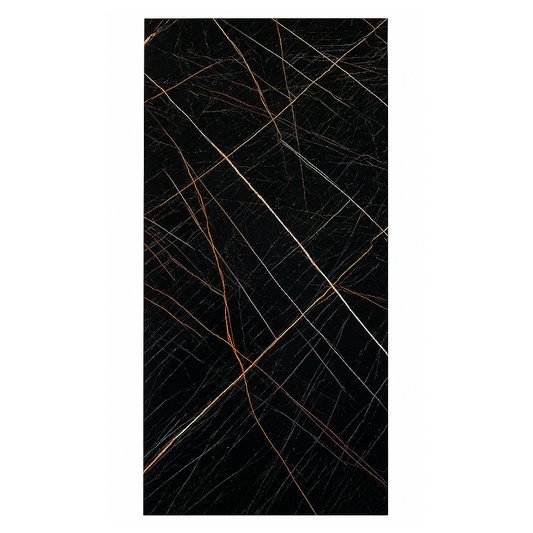 Plancha PVC Mármol Negro Portoro Dorado 122x244cm 3mm UV-004