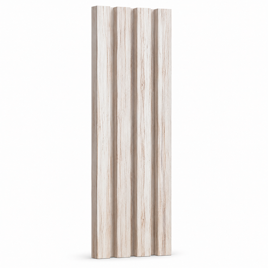 Panel Decorativo WPC Pared Blanco Crema 290x16cm WPC-015