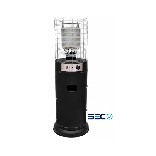 Estufa calefactor Patio Baja Umbrellatech SEC Gas Negra Exterior