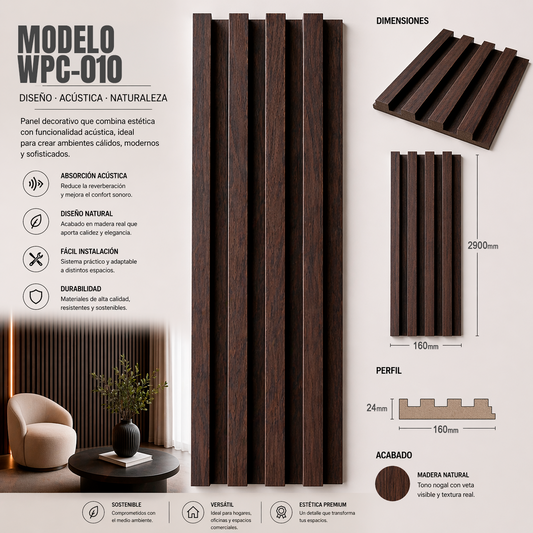 Wall Panel WPC Modelo WPC-010
