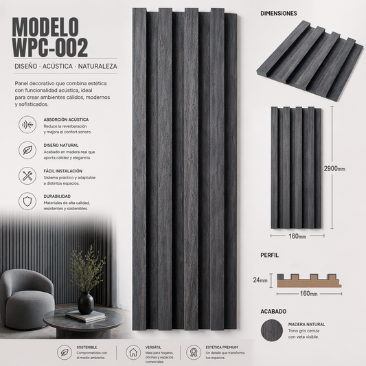 Wall Panel WPC Modelo WPC-002