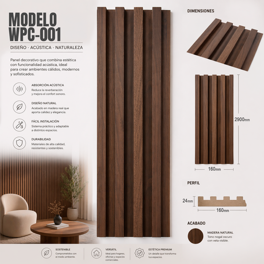 Wall Panel WPC Modelo WPC-001