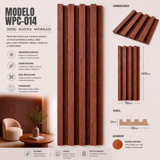 Wall Panel WPC Modelo WPC-014
