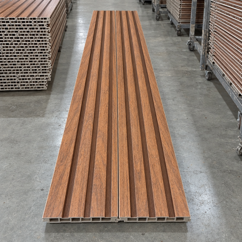 Wall Panel Flat WPC nogal cobrizo veteado 006 – bodega 3